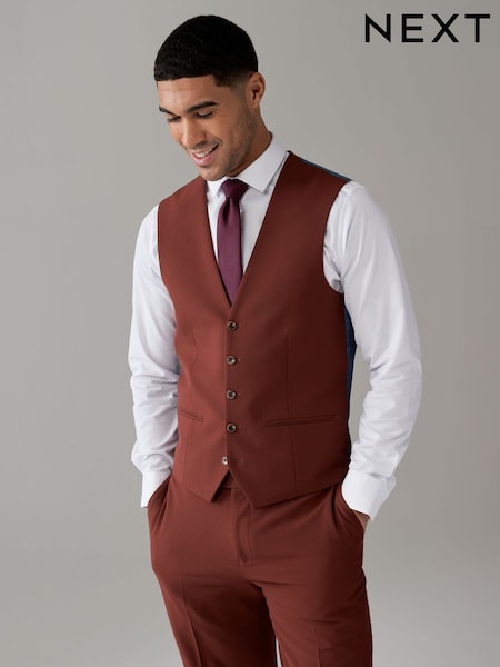 Brick Red Regular Fit Motionflex Stretch Waistcoat (Q76853) | €8