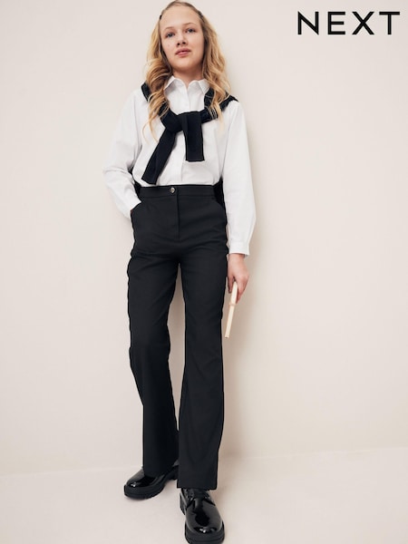 أسود - Senior High Waist Flared School Trousers (9-17yrs) (Q76863) | ‏72 ر.س.‏ - ‏107 ر.س.‏