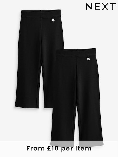 أسود - 2 Pack Pull-on Cotton Rich Stretch Bootcut School Trousers (3-17yrs) (Q76874) | ‏119 ر.س.‏ - ‏203 ر.س.‏