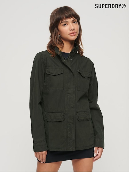 Superdry Green St Tropez M65 Embellished Military 100% Cotton Jacket (Q76879) | 321 QAR