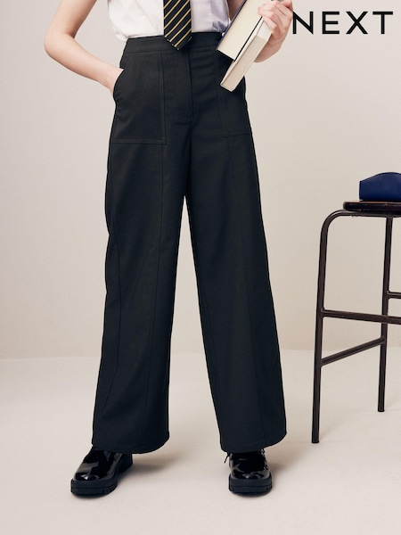 أسود - Senior Wide Leg Trousers (9-18yrs) (Q76883) | ‏78 ر.س.‏ - ‏113 ر.س.‏