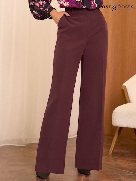 Love & Roses High Waist Wide Leg Tailored Trousers (Q76900) | 143 LEI