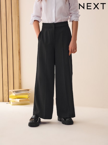 أسود - Senior Wide Leg Seam Trousers (9-18yrs) (Q76908) | ‏84 ر.س.‏ - ‏119 ر.س.‏