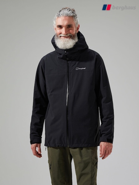 שחור - Berghaus Arnaby Mens Hooded Waterproof Jacket (Q76913) | ‏754‏₪