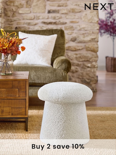 Casual Boucle Light Natural Toadstool Storage Stool (Q76932) | €105