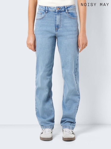 NOISY MAY Blue High Waisted Straight Leg Jeans (Q77013) | €20