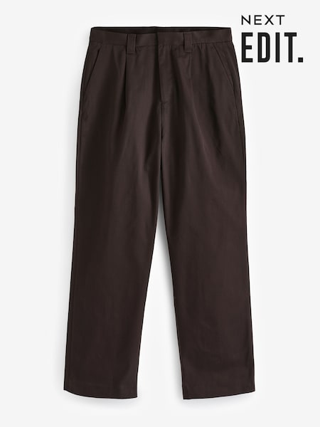 Brown EDIT Wide Leg 100% Cotton Trousers (Q77021) | €45