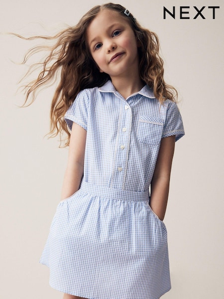 Blue Pull-on Cotton Rich School Gingham Skirt (3-14yrs) (Q77084) | 22 QAR - 37 QAR