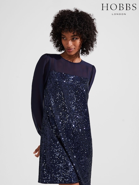 Hobbs Blue Zariah Dress (Q77131) | €102