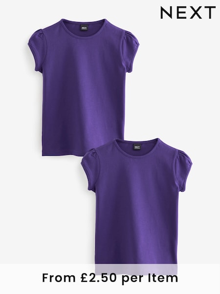 Morado - Puff Sleeve 100% Cotton T-Shirts 2 Pack (3-16yrs) (Q77137) | 7 € - 14 €