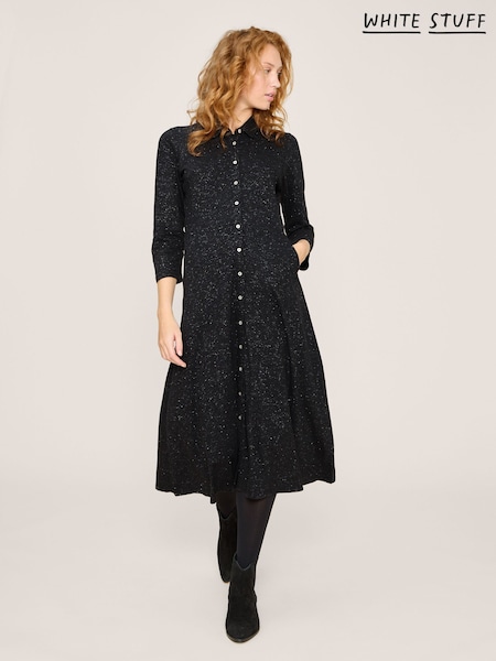White Stuff Grey Rua Sparkle Jersey Shirt Dress (Q77251) | €28