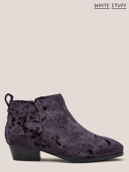 White Stuff Grey Willow Velvet Ankle Boots (Q77270) | €33