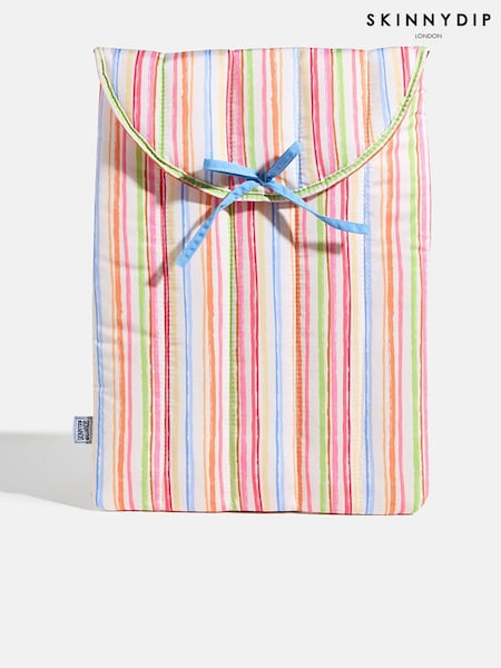 Pink - Skinnydip Colourful Sketchy Stripe Quilted Laptop Bow
