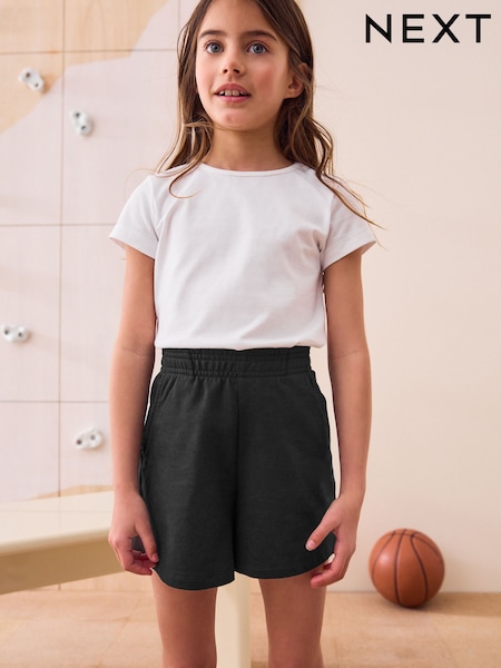 Black 100% Cotton Drawstring Sports Shorts (3-16yrs) (Q77360) | €9 - €17