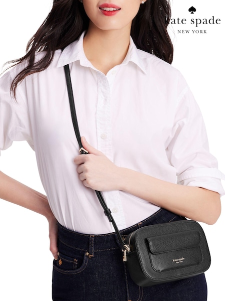 kate spade new york Ava Pebbled Leather Crossbody Black Bag (Q77412) | €298