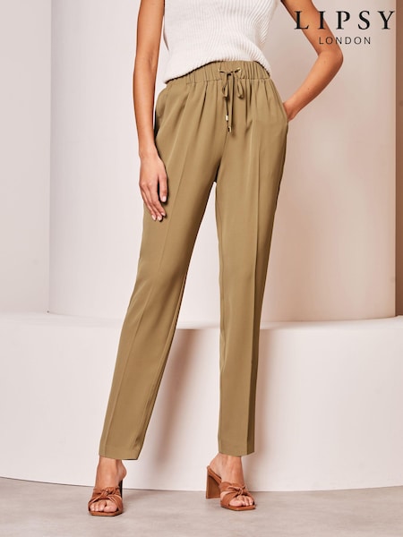 Cămilă - Pantaloni conici eleganți Lipsy (Q77460) | 136 LEI