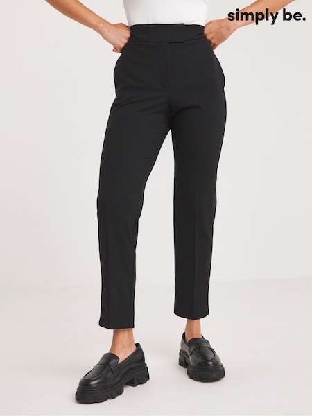 Simply Be Black Magisculpt Tapered Long Length Black Trousers (Q77513) | €53