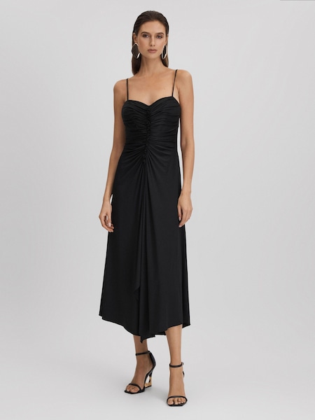 Halston Ruched Jersey Midi Dress (Q77749) | $846