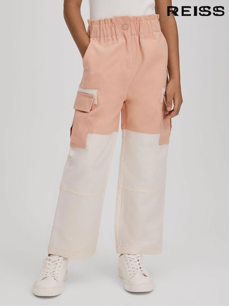 Reiss Pink Adalia 4-9 yrs Colourblock Elasticated Cargo Jeans (Q77782) | TRY 1.750