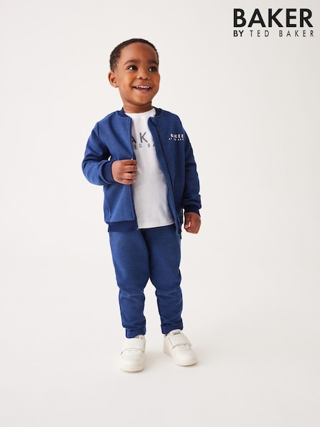 Baker by Ted Baker Blue 100% Cotton Bomber Jacket T-Shirt and Trousers Set (Q77881) | 46 € - 50 €