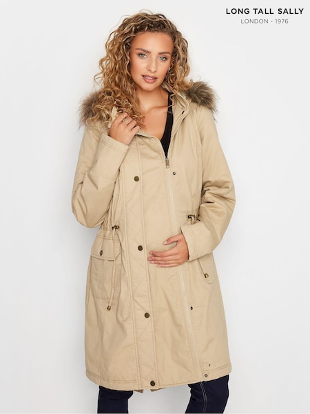 Long Tall Sally Natural Maternity Faux Fur Trim Parka (Q77967) | 5,107 UAH