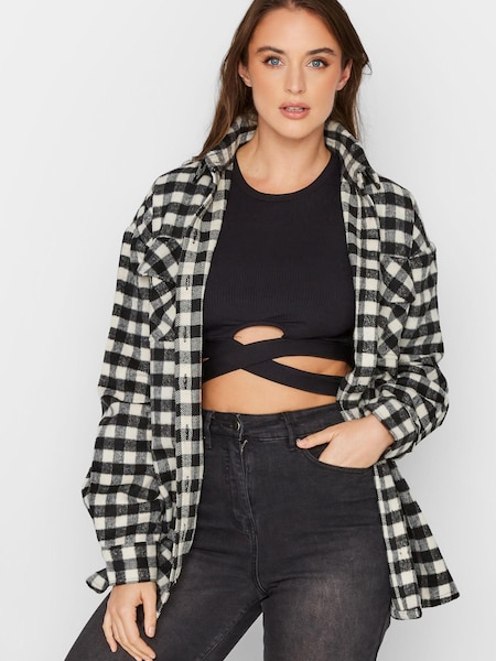 Long Tall Sally Black Checked Shacket (Q77994) | €21.50