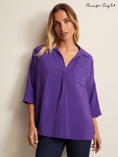 Phase Eight Purple Cynthia Longline Shirt (Q78085) | €53