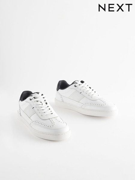 أبيض - Leather Brogue Trainers (Q78162) | ‏104 د.إ.‏ - ‏ 109‏ د.إ.