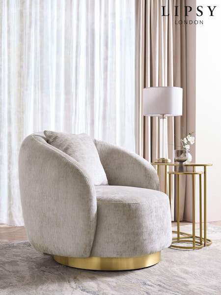 Lipsy Silver Grey Soft Chenille Laurel Accent Chair (Q78321) | €694