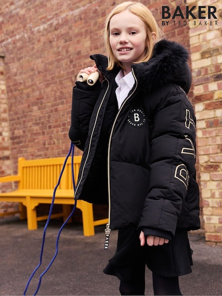 Baker by Ted Baker Black Shower Resistant Coat (Q78454) | $90 - $97