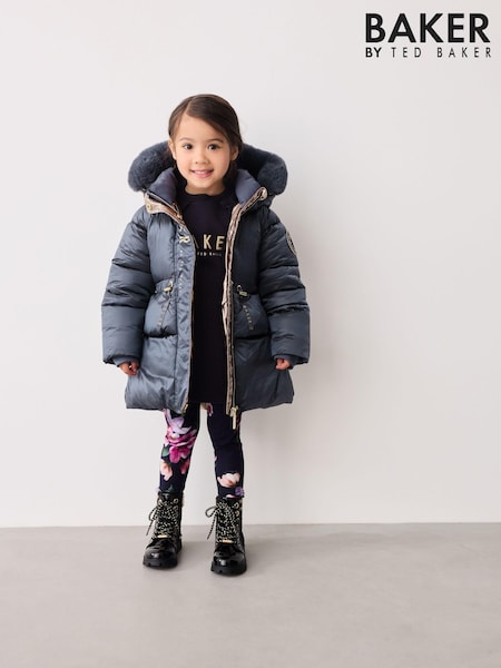 Baker by Ted Baker Navy Pearl Shower Resistant Padded Coat (Q78481) | 65 € - 70 €