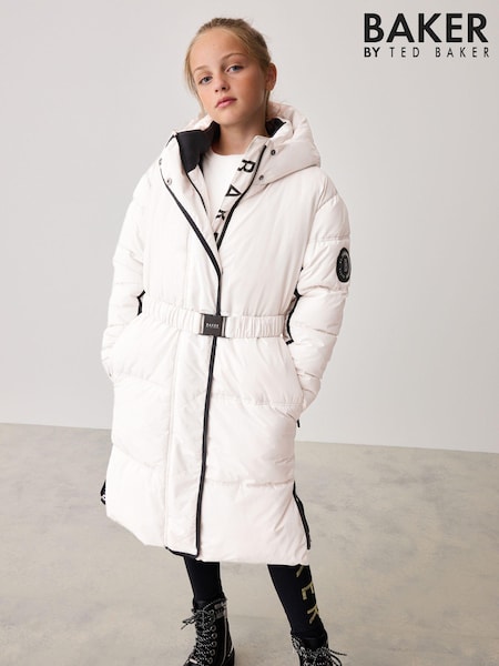 Baker by Ted Baker Cream Shower Resistant Padded Belted Parka (Q78500) | 90 € - 95 €