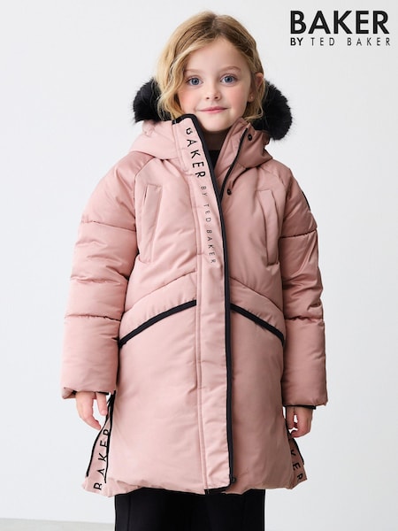 Baker by Ted Baker Pink Shower Resistant Padded Longline Parka (Q78518) | 80 € - 88 €