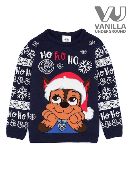 Vanilla Underground Blue Paw Patrol Kids Xmas Jumper (Q78527) | 144 QAR