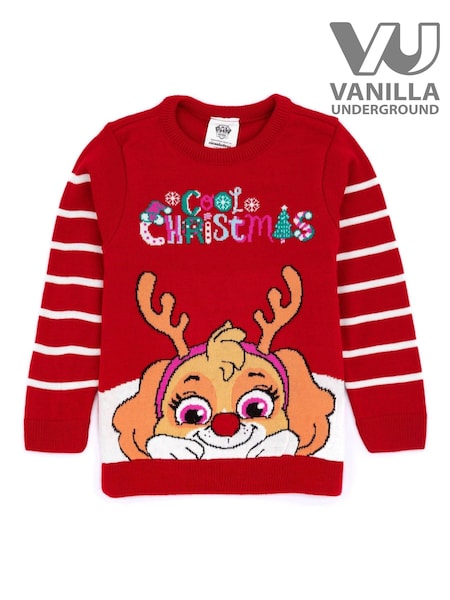 Vanilla Underground Red Paw Patrol Kids Xmas Jumper (Q78540) | €36