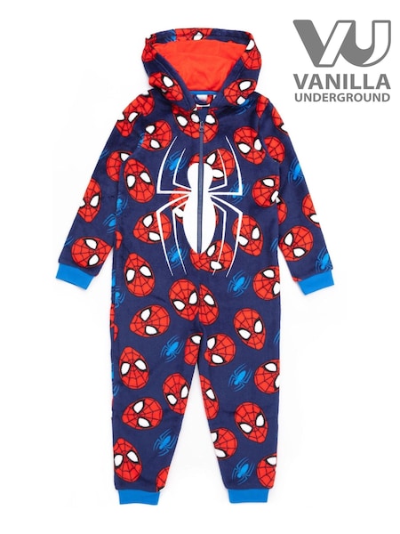 Vanilla Underground Blue Spiderman Fleece All-In-One (Q78551) | €34