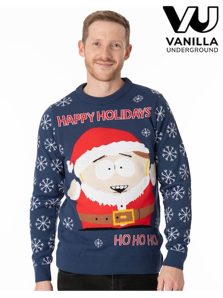 Vanilla Underground Blue South Park Mens Christmas Jumper (Q78570) | 228 QAR