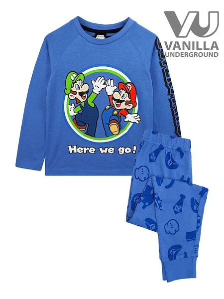 Vanilla Underground Blue Super Mario Kids Pokemon Long Leg Pyjamas Set (Q78578) | €24