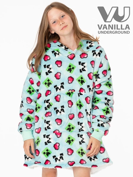 Vanilla Underground Blue Minecraft Girls Blanket Hoodie (Q78579) | 134 QAR