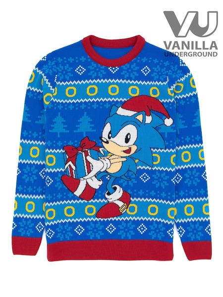 Vanilla Underground Blue Sonic Mens Christmas Jumper (Q78598) | 228 QAR