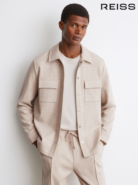 Avena - Regular Reiss Stellan Herringbone Twin-pocket Overshirt