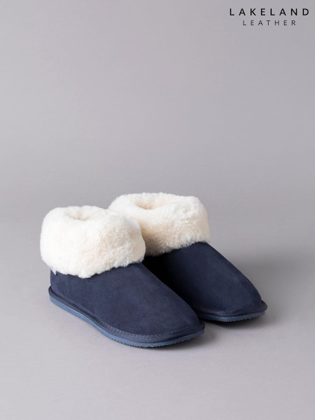 Lakeland Leather Navy Ladies Sheepskin Boots Slippers (Q78636) | R$ 790