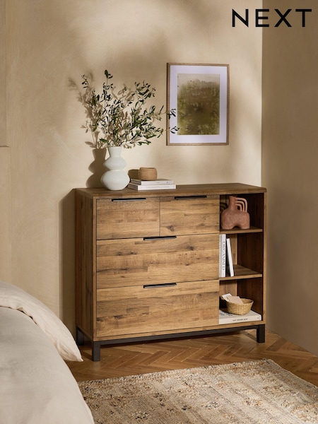 Dark Bronx Oak Effect 3 Drawer Chest of Drawers (Q78721) | €430