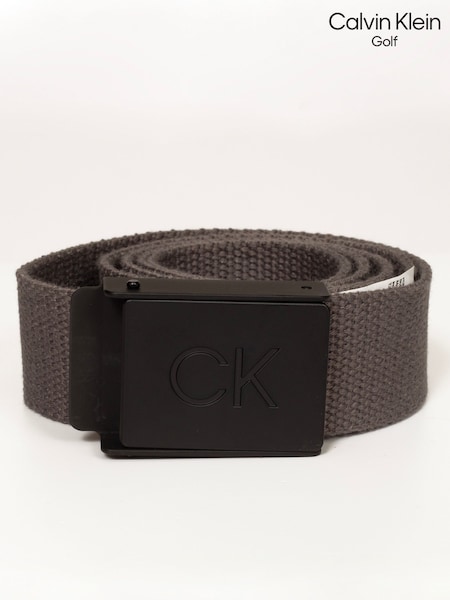 Calvin Klein Golf Monogram Buckle Black Belt (Q78739) | ₪101