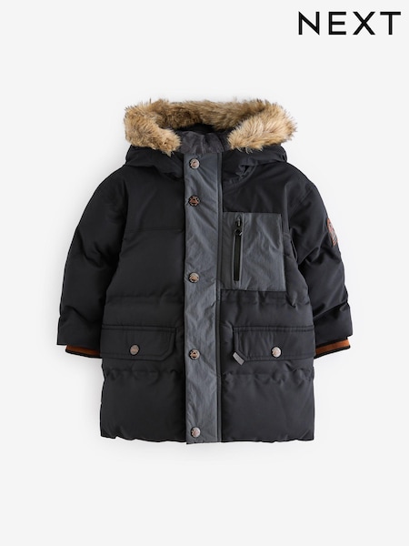 Black - Premium Waterproof Parka (3mths-7yrs) (Q78757) | 178 LEI - 198 LEI