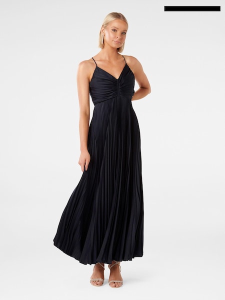 Forever New Geri Tie Black Pleated Dress (Q78812) | €34