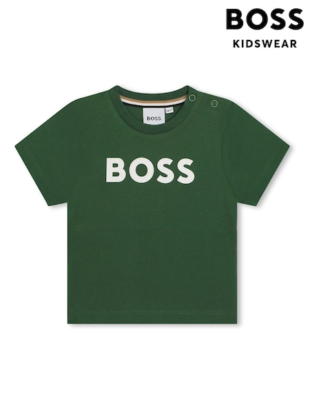 Verde - Tricou cu mânecă scurtă și logo BOSS (Q78853) | 154 LEI - 193 LEI
