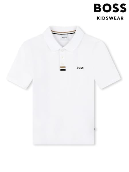 BOSS White Short Sleeved Logo Polo Shirt (Q78900) | €31 - €36