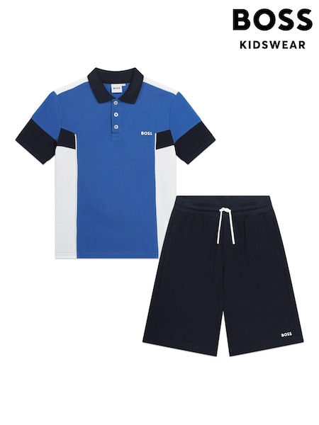 BOSS Blue Colourblock Polo And Shorts Set (Q78909) | €74 - €85