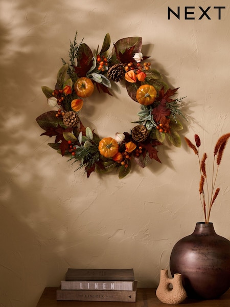 Standard Autumn Pumpkin Small Wreath (Q79004) | €27